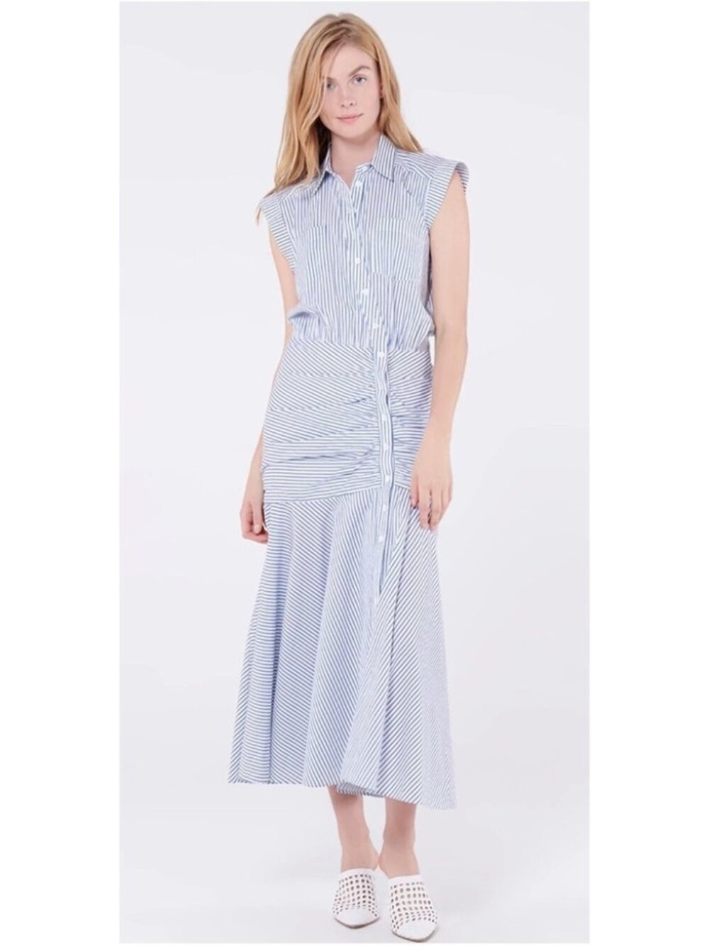 Veronica Beard Blue Striped Celeste Dress 8 - Picture 6 of 6